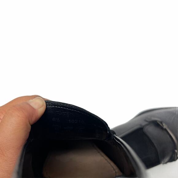 Hugo Boss Leather Loafers with Buckle Detail Black 6.5 Men's - Picture 8 of 9